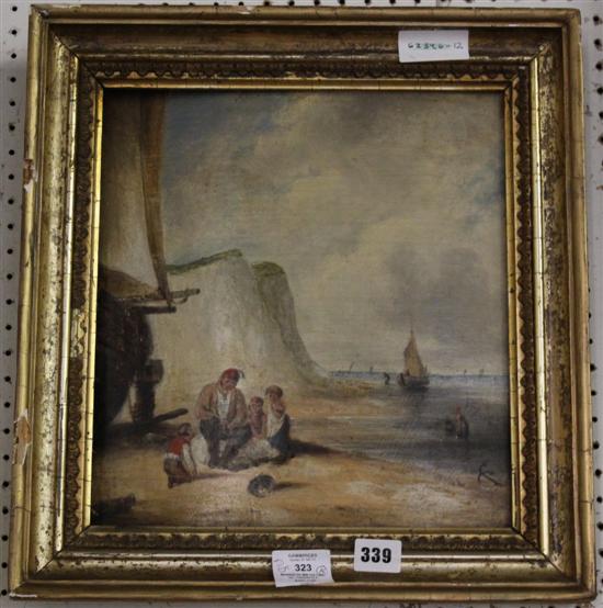 Manner of Wm Collins, oil, Fisherfolk